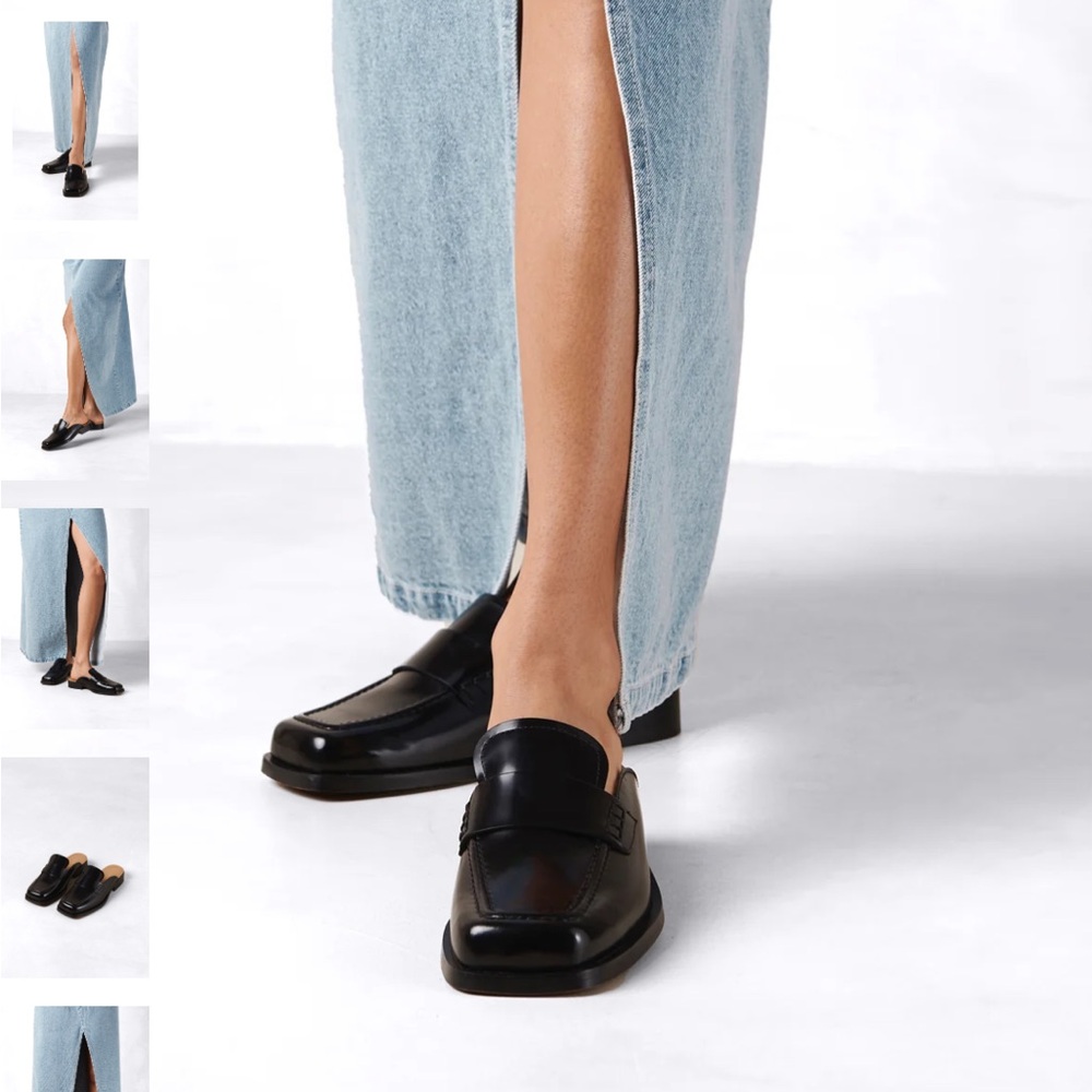 ALOHAS Alfred Black Leather Loafers